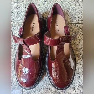 Torrid Burgundy Shiny Maryjane Shoes 10